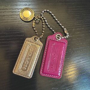 Coach Bag Charms set - Pink and Gold